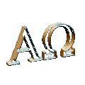 Symbool voor Christus: de griekse letters Alfa en Omega = Begin en Einde