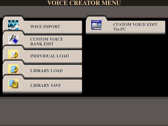 VoiceCreator menu