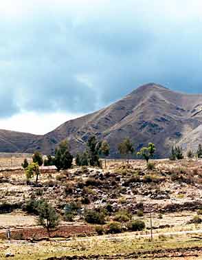 Landschap in de heilige vallei van de inca's