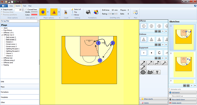 Sketch tab basketball playbook software