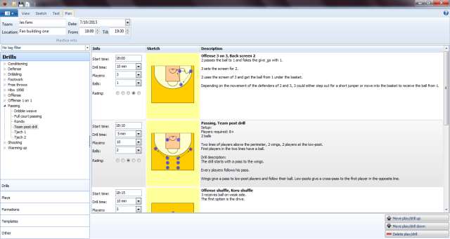 Plan tab basketball playbook software