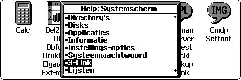 Dit scherm laat het helpscherm zien in de Nederlandse taal