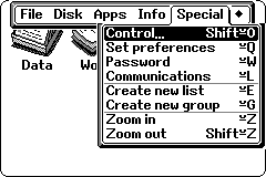 This screen shows the helpscreen in the English language