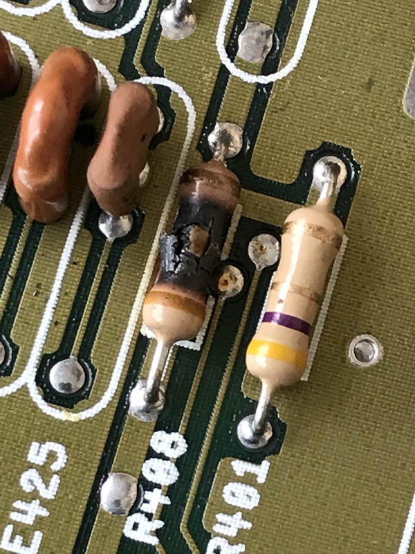 Burnt-out resistor