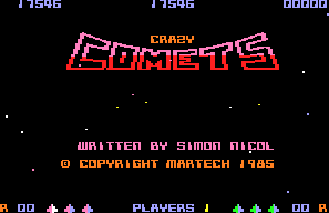 Crazy Comets title screen