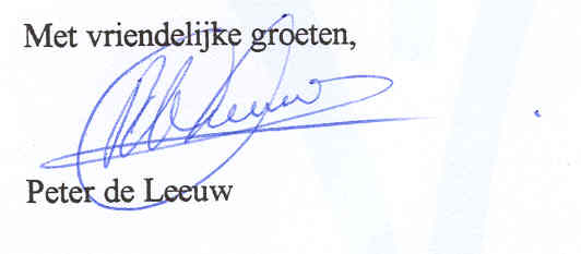 Handtekening Peter de Leeuw