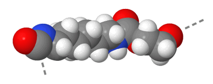  Space-filling model of the repeating dyad in a particular polyurethane chain 