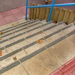  A two part polyurethane resin system applied as anti-slip to steps 