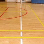  Indoor sports hall lining; exceptionally hard-wearing floor finish 