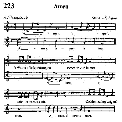 tekst en muziek van lied 'Amen'