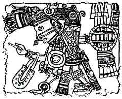 Azteekse krijger? met afgehakte rechter voet?