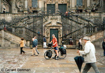 Voor kathedraal Santiago!!