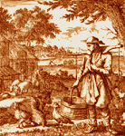 De landman. Eerst gesaaid, Dan gemaaid. (Jan en Caspar Luyken, ca. 1690)