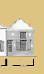 Huis aan de Schoutenstraat, waar WILLEM VAN DE M(H)EEN in 1827 woonde.