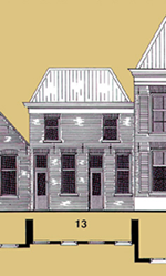 Huis genaamd DE PRINS aan de Schoutenstraat, waar WILLEM VAN DE M(H)EEN in 1850 woonde; kleinzoon WILLEM VAN DER MHEEN woonde en werkte er in 1895 en achterkleinzoon ANTONIE VAN DER MHEEN in 1939; in 1988/89 was smederij Van der Mheen er nog gevestigd.