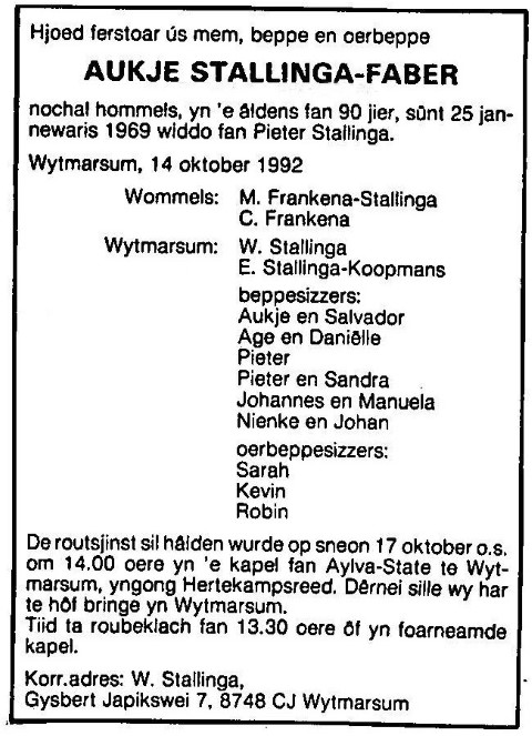 Aukje Faber 1992