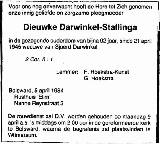 Dieuwke Stallinga 1984