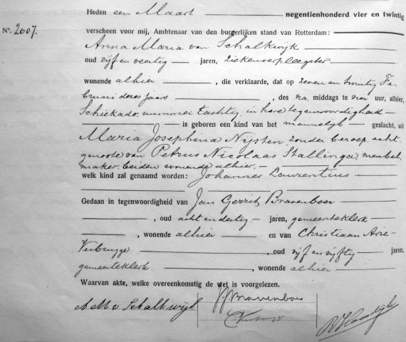 Johannes Laurentius Stallinga 1924