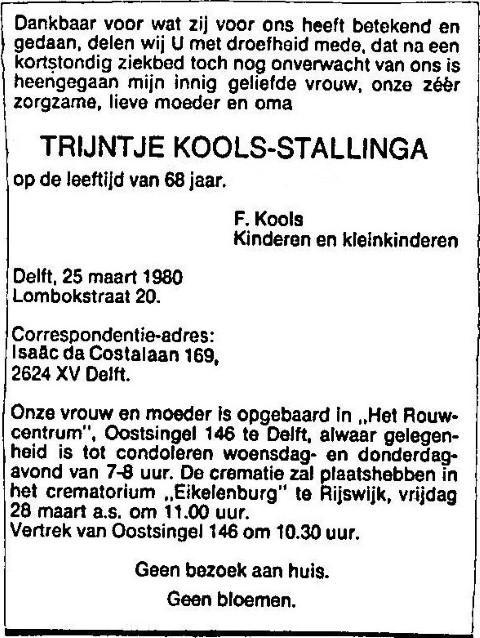 Trijntje Stallinga 1980