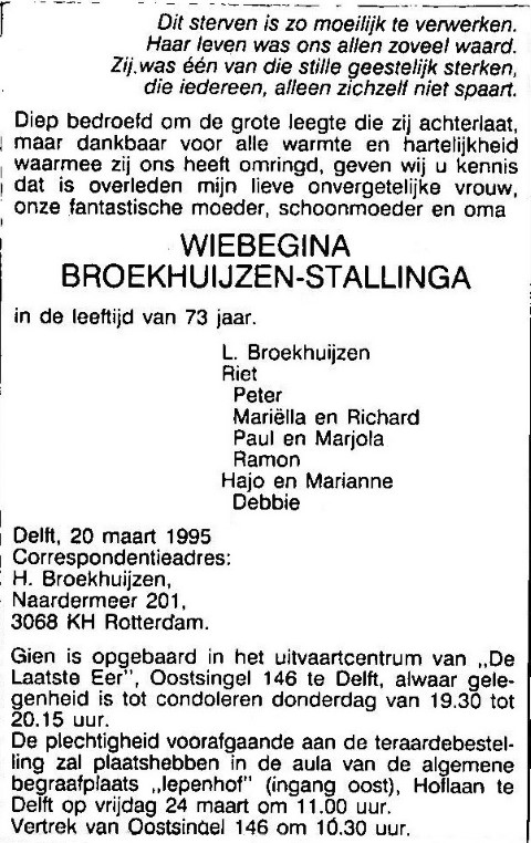 Wiebegina Stallinga 1995