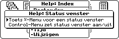 This screen shows the helpscreen in Dutch language