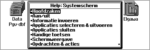 This screen shows the helpscreen in the Belgian language