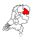 Nederland en in rood de provincie Drenthe