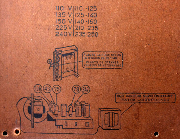 Radiobell 535 detail achterwand