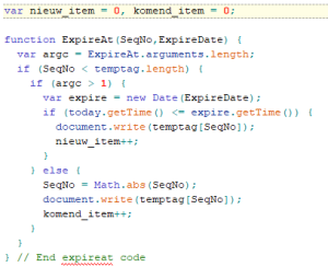 JacaScript met highlighted syntax