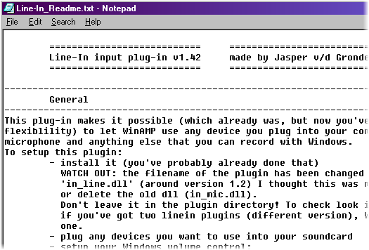 Screenshot of readme